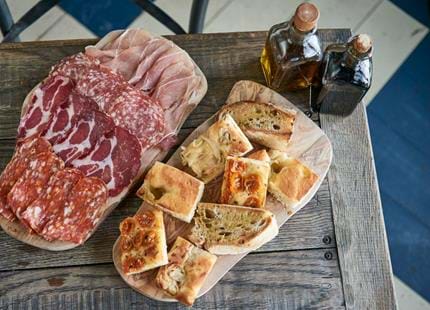 Antipasti at Babydoll's Wood Fired Pizza Restaurant at Port Lympne Hotel & Reserve