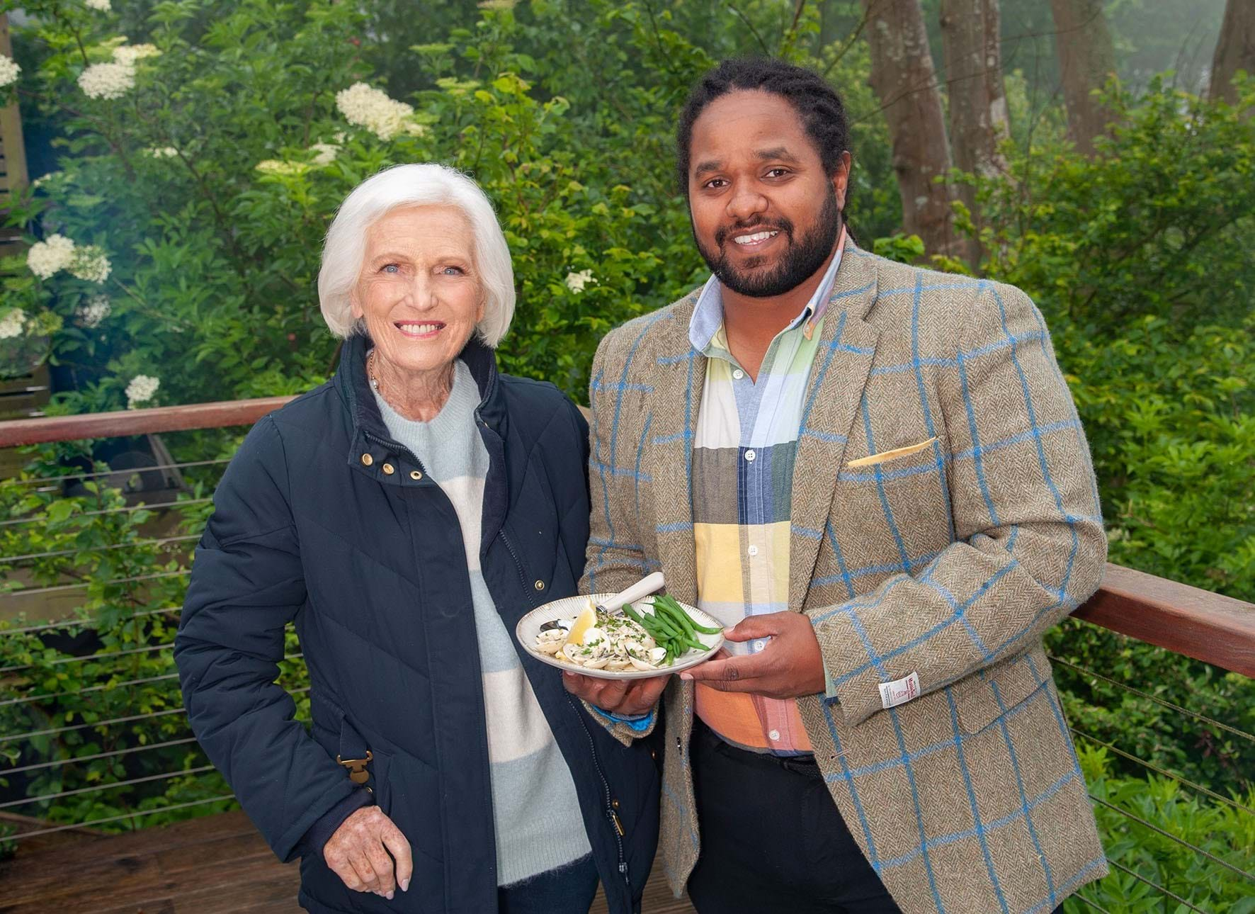 Mary Berry and Hamza Yasin filmed Mary's Foolproof Dinners at Port Lympne Hotel & Reserve in Kent, summer 2024